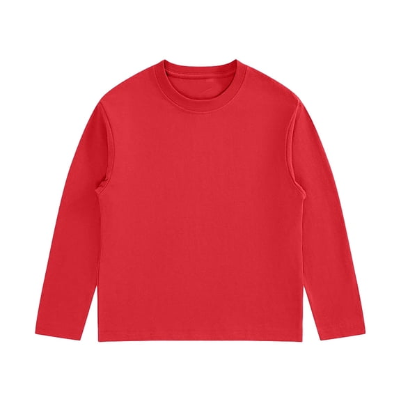 KAUOD Kids Cotton Thermal Shirt Long Sleeve Crew Neck Plain Undershirts Boys Girls Winter Soft Pullover Sweatshirts Tops