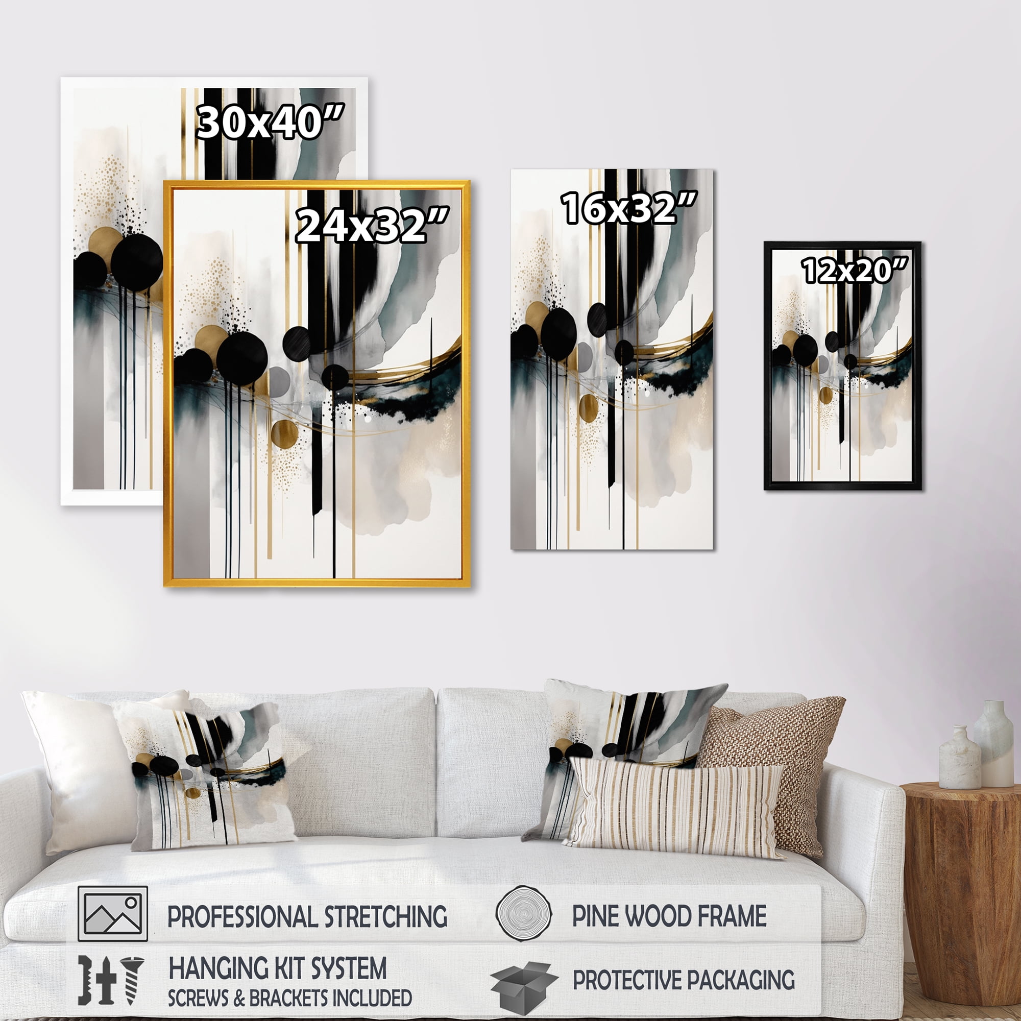 Designart Abstract Transitional Shapes V Canvas Wall Art