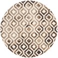 thumbnail image 1 of Safavieh Dip Dye 7' Round Hand Tufted Rug in Ivory and Chocolate, 1 of 10