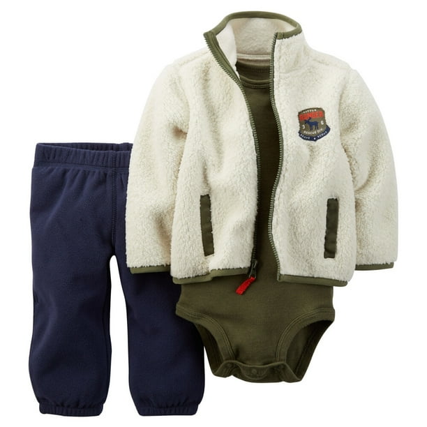 Carter's Carters Baby Clothing Outfit Boys 3Piece Sherpa Cardigan