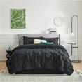 Bedsure Black Comforter Set Full 7 Pieces Pintuck Bed Set , Bed in A