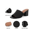 thumbnail image 4 of BLISSFUL STEP Women's Square Toe Block Heel Slip on Slides Sandals Black (Size 8.5), 4 of 6