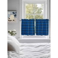 thumbnail image 4 of Half Window Curtains 24 Inches Long, Black Blue Plaid Window Treatment Curtain Drapes, Country Buffalo Checked Gingham Short Curtains Tiers for Kitchen Over Sink, 27.5"x24", 2 Panels, 4 of 7