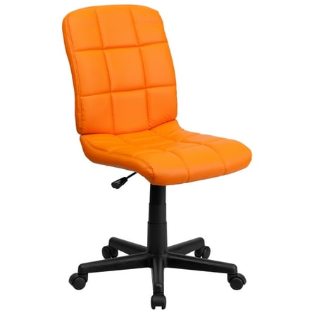 Flash Furniture Mid-Back Quilted Vinyl Swivel Armless Task Office Chair, Multiple Colors