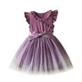 thumbnail image 2 of ATOGUTA Girls Tutu Dress Summer Ruffle Sleeve Party Tulle Dresses Purple, Size 3T-8, 2 of 5
