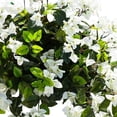 thumbnail image 4 of Nearly Natural UV-Resistant Artificial Bougainvillea Outdoor Hanging Plant - 28" - White - Set of 2, 4 of 9