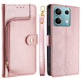 thumbnail image 1 of For Xiaomi Redmi Note 13 4G Wallet Case Zipper Pocket Shock-Absorbent Phone Cover - Rose Gold, 1 of 5