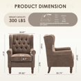 thumbnail image 3 of MALOL Modern Wingback Accent Chair set of 2, Tufted Mid-Century Armchair with Thick Padded Seat, Brown, 3 of 8