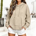 thumbnail image 2 of Dgankt Women's Oversized Cropped Hooded Pullover Sweatshirt Long Sleeve Drop Shoulder with Kangaroo Pocket, 2 of 9