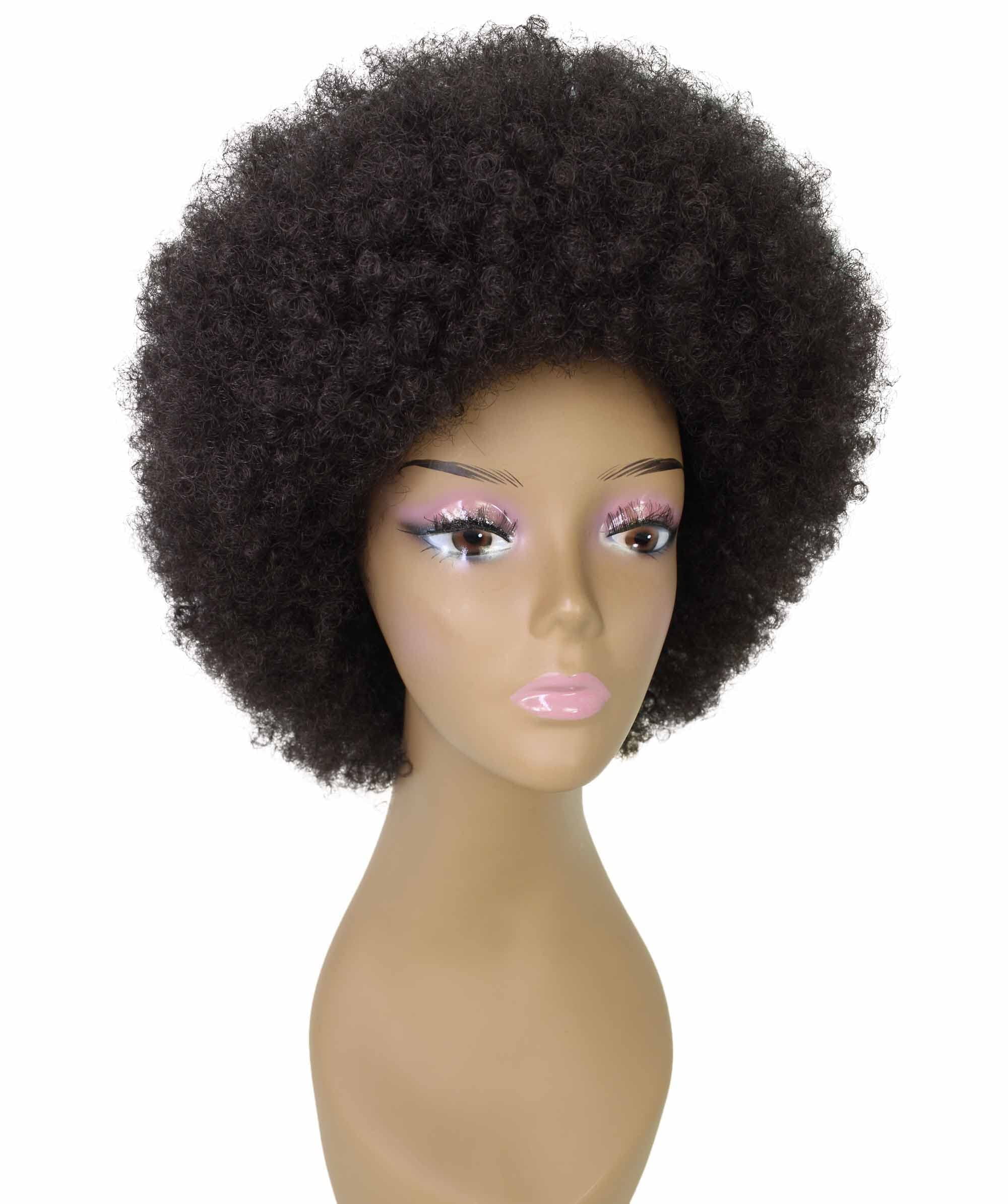 LUXLUXE Audre Curly Layered 13 in Long Half Wig Mix Human Hair and Synthetic Fibers, Dark Brown