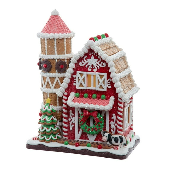 Kurt Adler 12-Inch Battery Operated LED Gingerbread Barn