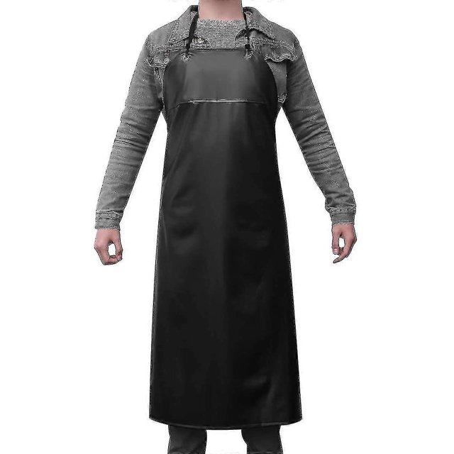 ZHAOCHENG Delantal de cocina unisex resistente al agua y resistente para carnicero (negro)