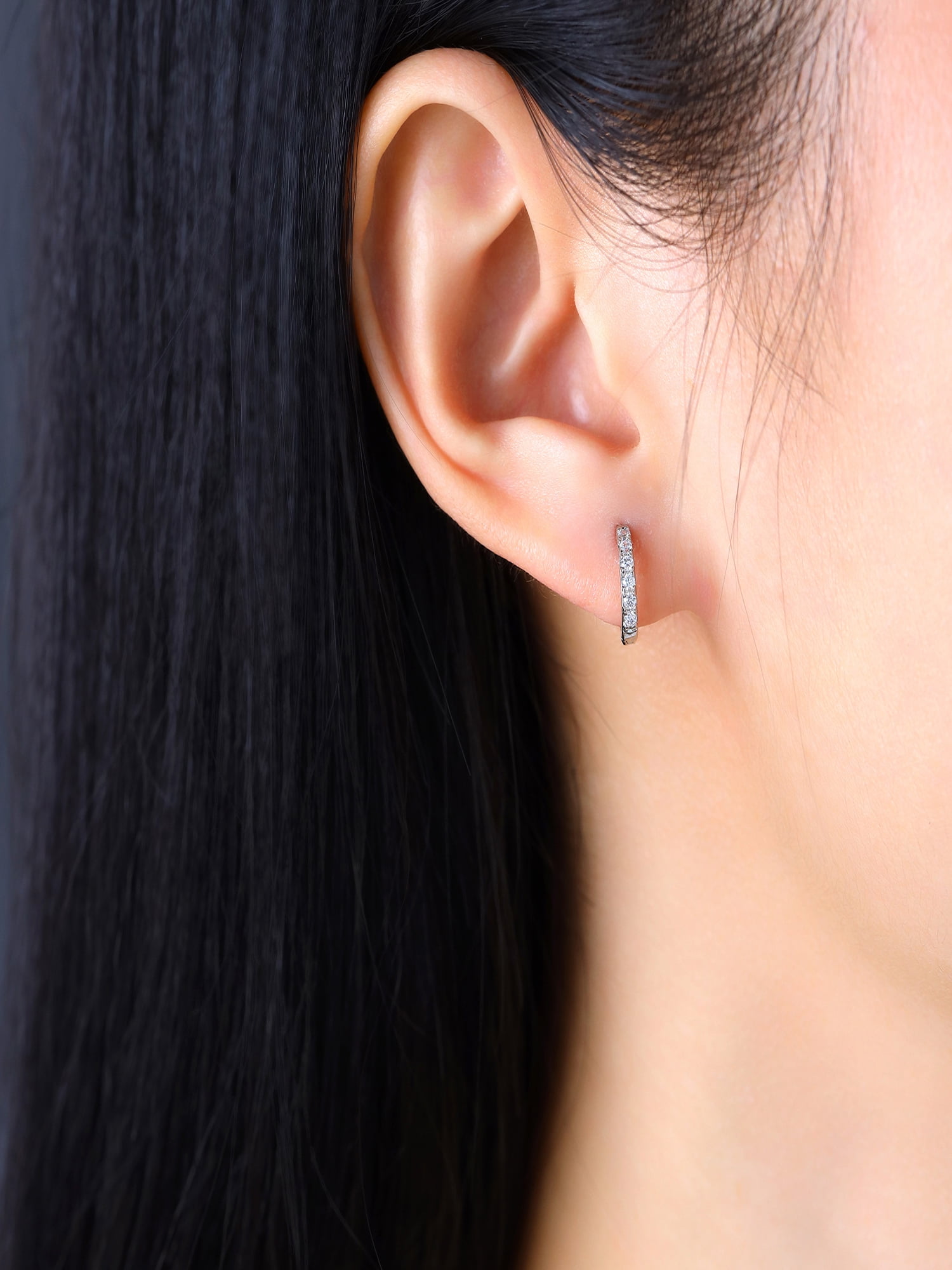 Believe by Brilliance Women's Crystal Mom Pendant and Ear Set in Fine Silver Plated Brass