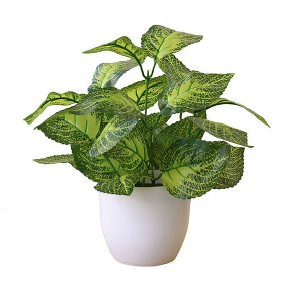 SANAG Artificial Potted Plant Leaf Simulation Leaves Home Office Desktop Greenery Decoration, Plant Type 6