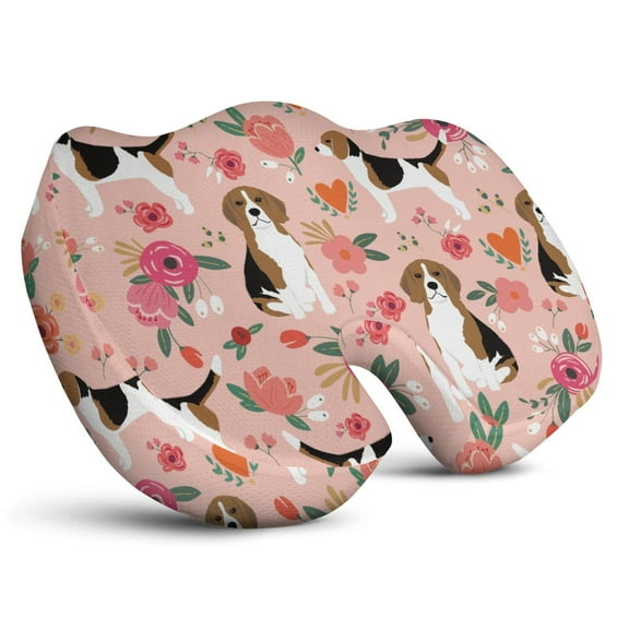 Premium Dog Pattern Memory Foam Seat Cushion Ergonomic Chair Pad for Office Chair, Car, Airplane & Bleachers Sciatica, Tailbone Hip & Back Pain Relief - Chair Cushion for Long Office Workers.