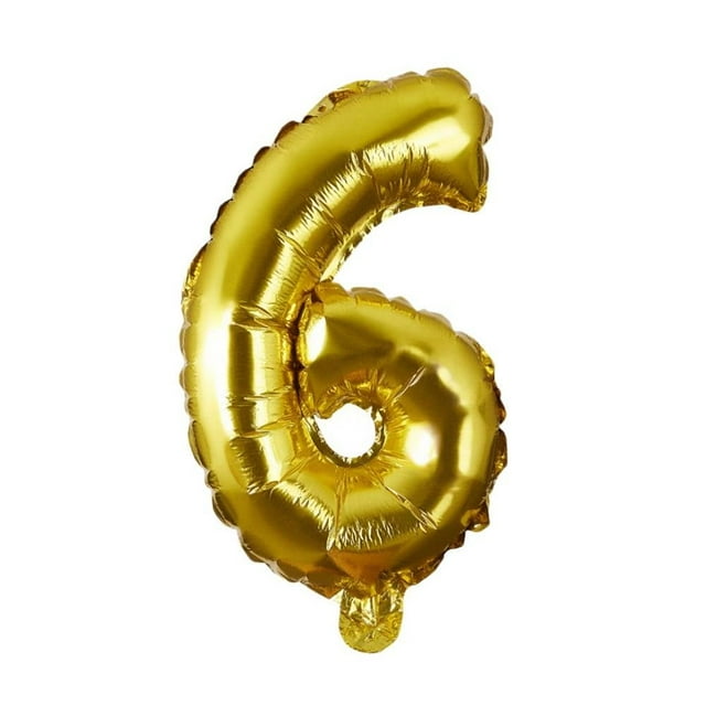 Globo Metálico Icasi Num 6 Rosa Dorado