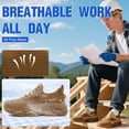 thumbnail image 3 of LAoutun Steel Toe Shoes for Men Women Breathable Work Shoes Lightweight Work Sneakers Brown, 3 of 5