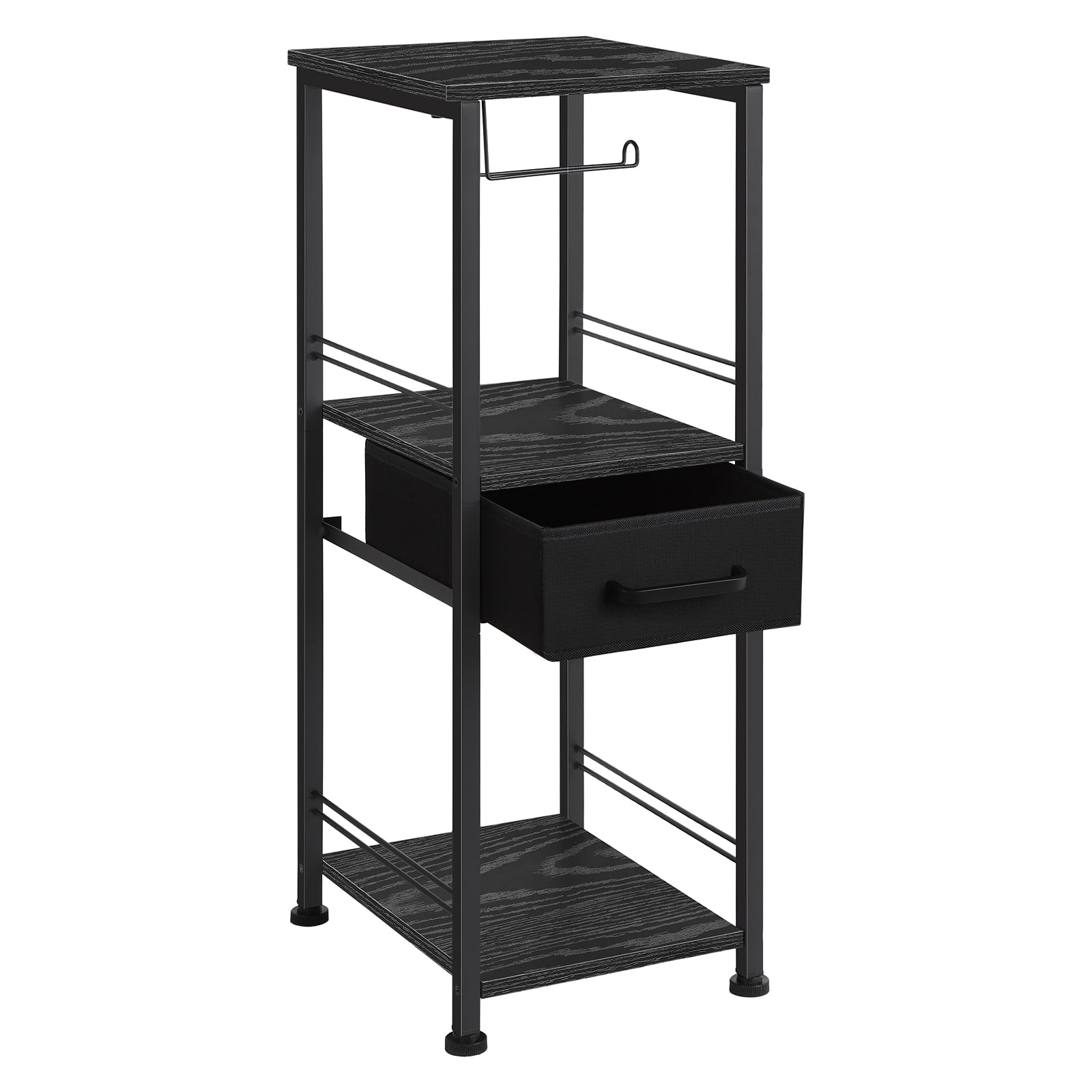 3-Tier Bathroom Storage Cabinet Tissue Holder Black