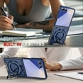 thumbnail image 3 of Designed for Samsung Galaxy Z Flip 7 Magnetic Hard Case, Compatible with Magsafe, Rugged 360 Rotating Ring Kickstand Heavy Duty Shockproof Protection Phone Case for Samsung Galaxy Z Flip 7, Blue, 3 of 8