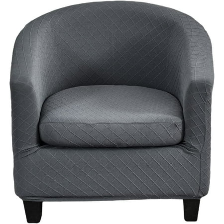 2 Piece Tub Chair Covers With Cushion Cover Stretch Slipcover Spandex Club Furniture Protector Sofa For 14 Canada Cover Sofa Slipcover For Tub Chair, Black Barrel Chair Cover