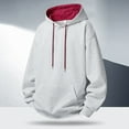 thumbnail image 2 of Rggeeun Hoodies For Men Casual Hooded Sweatshirt Long Sleeve Pullover Comfortable Lightweight Streetwear For Solid Color Hoodies Fall Winter Comfort, 2 of 8