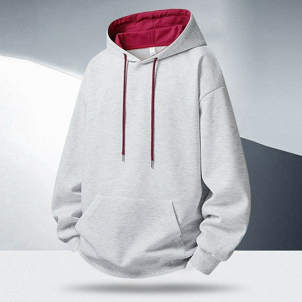 MHFRRA Sudadera Informal con Capucha para Hombre, Jersey de Manga Larga, Cómoda y Ligera, para Uso Diario Gris