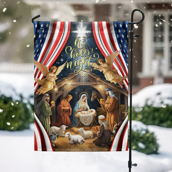 FLAGWIX Christmas Silent Night Nativity Of Jesus Flag TPT2321F Garden Flag 11.5" x 17.5" - Decorative Indoor Outdoor Flag