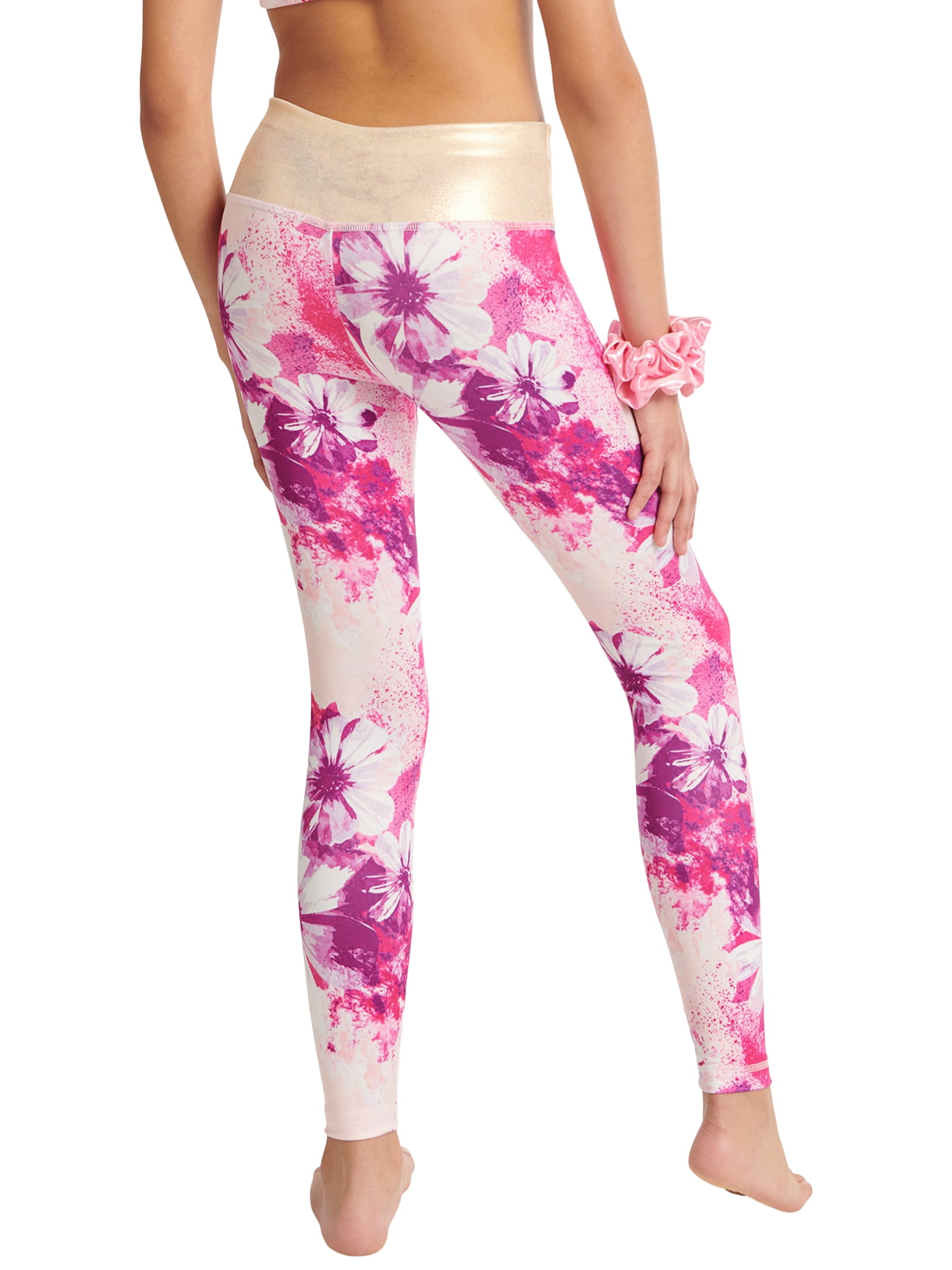 Justice Girls Floral Full Length Dance Legging, Sizes XS-XL