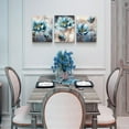 thumbnail image 6 of Canvas Wall Art For Living Room Family Wall Decor For Bedroom Abstract Blue Flowers Wall Paintings Office Decor Modern Wall Decorations For Kitchen Wall Pictures Artwork 12" X 16" 3 Piece, 6 of 6
