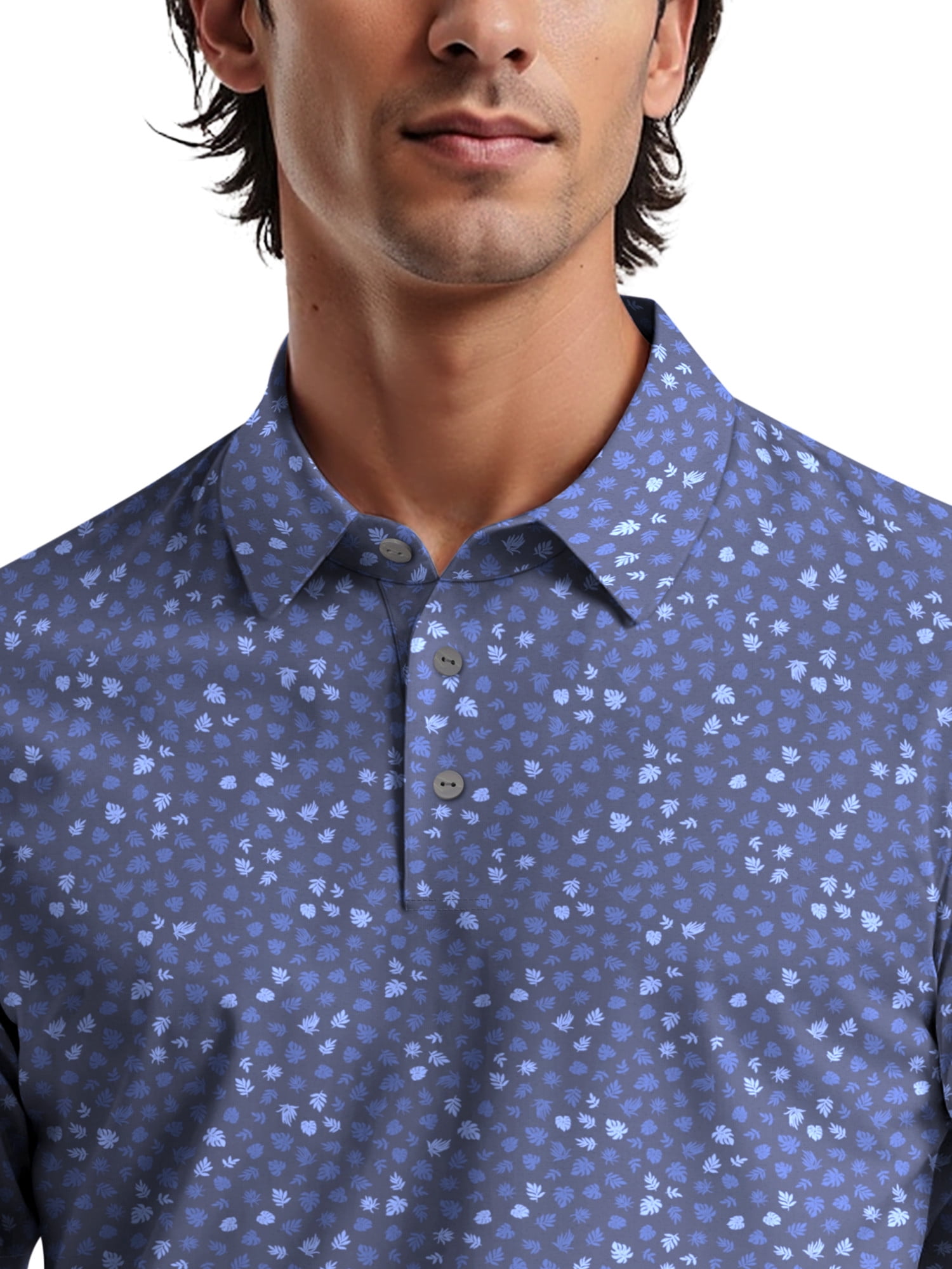 Ben Hogan Men's & Big Men's Performance Micro Fall Leaf Short Sleeve Golf Polo Shirt, Sizes S-5XL