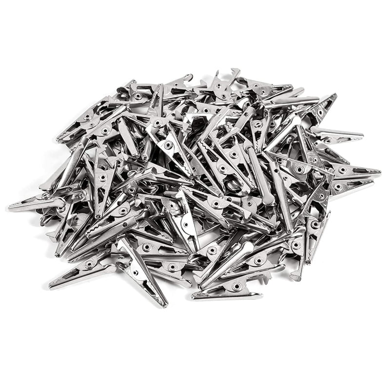 100Pcs 27mm Alligator Leads Crocodile  Clip for Electrical Jumper Wire Cable 