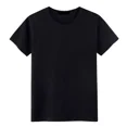 thumbnail image 3 of Camiseta de manga corta de color liso para hombre y mujer, color blanco puro y negro, sencilla, de verano, de media manga, ideal como prenda informal, 3 of 4