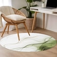 thumbnail image 4 of Sage Green Water Ripple Round Rugs for Living Room 4ft Vintage Abstract Modern Classic Non Slip Circle Rug Washable Low-Profile Indoor Carpet for Bedroom, Dining Room, Bathroom, 4 of 9