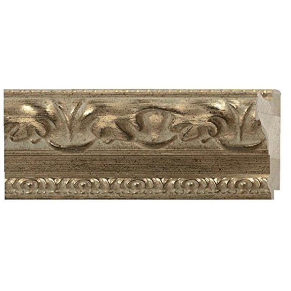 Picture Frame Moulding (Wood) 18Ft Bundle - Distressed/Aged Antique Gold Finish - 4" Width - 7/16"