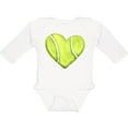 thumbnail image 3 of Inktastic Tennis Ball in Heart Boys or Girls Long Sleeve Baby Bodysuit, 3 of 5