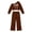 0-Brown353, variant on Kiijoy Girls Outfits Bow Off Shoulder Cropped Sweatshirt Pants Clothes Set, Sizes 5-14