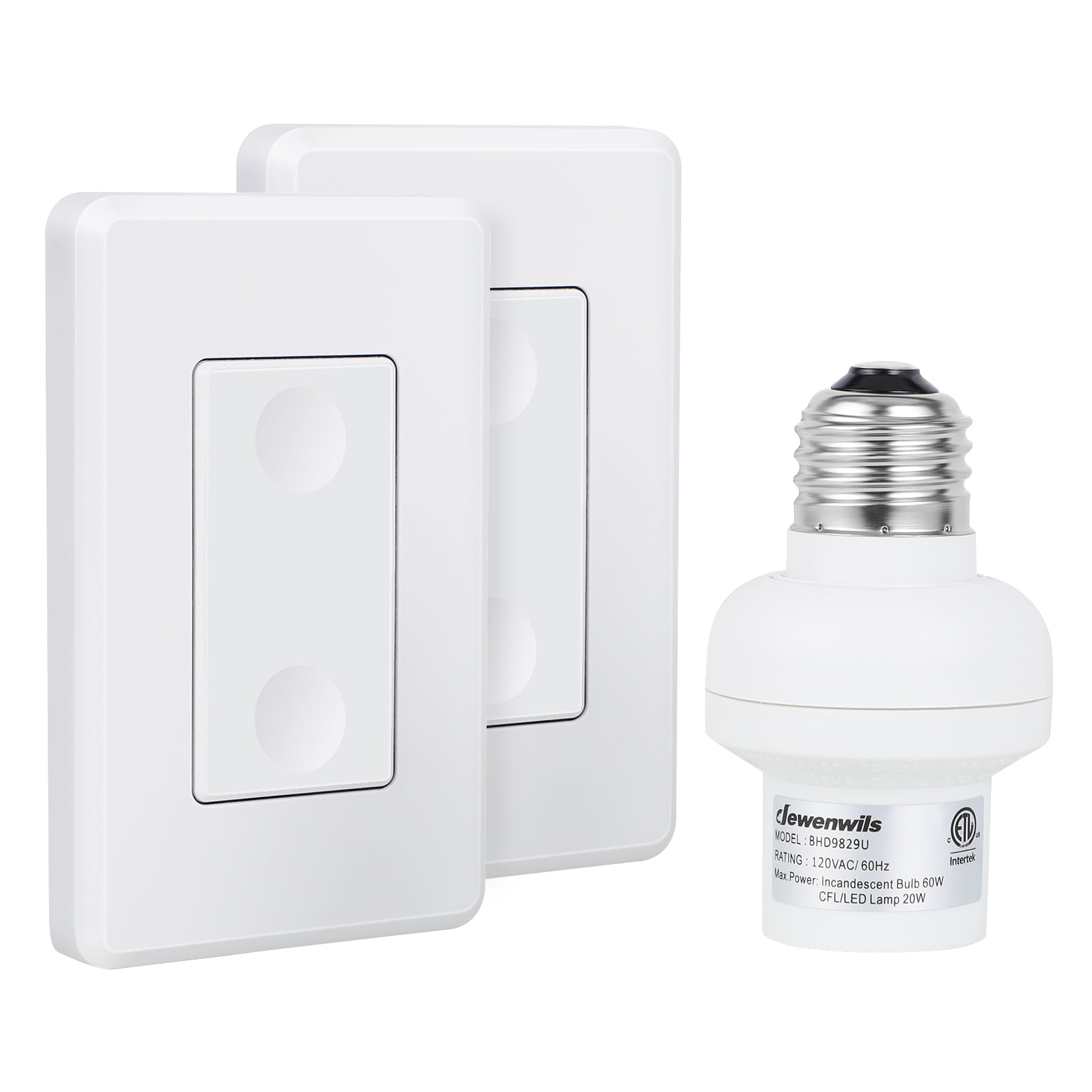 DEWENWILS Remote Control Light Socket,Wireless Light Switch for Light Fixtures,No Wiring Needed,White