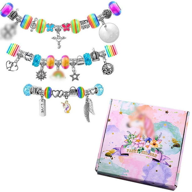 Bijoux Enfants Fille, 69 Pièces Charms Bracelet Kit, Kit de Fabrication de  Bracelets pour Filles, Kits de Bijoux et Perles pour Enfants, Cadeau Fille  5-12 Ans, Cadeau d'anniversaire