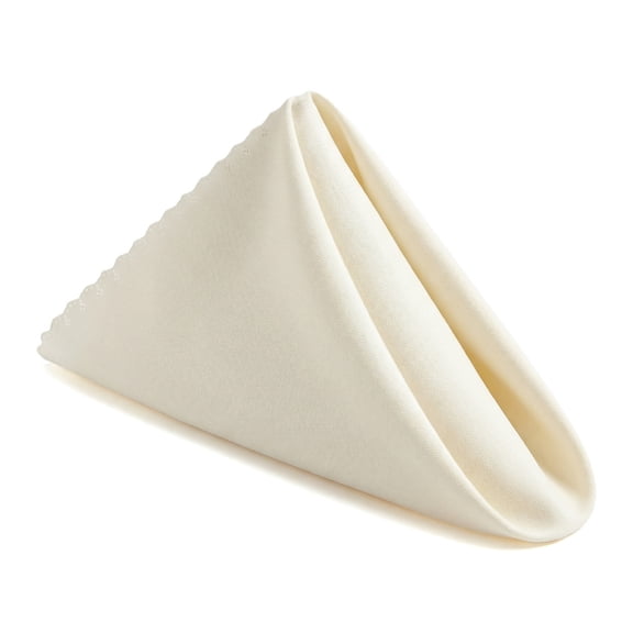 REGALWOVEN Set of 12 Cloth Napkins, Satin Washable and Reusable Table Dinner Napkins for Restaurant, Weddings, Event and Parties Beige 17x17inch