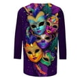 thumbnail image 5 of YUGYXL Deals Plus Size 3/4 Sleeve Tshirts for Women Mardi Gras Party Mask Printed Shirts 2025 Summer Crew Neck Lightweight Comfy Tops Ladies Tunic Fit Tees Celebration Blouse, 5 of 5