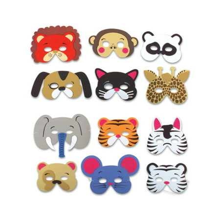 Set of 12 New Halloween Costume Party Foam Animal Masks