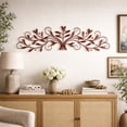 thumbnail image 3 of DecMode Red Metal Long Scrolled Leaf Wall Decor with Beaded Accents, 3 of 11