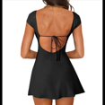 thumbnail image 3 of Minivestido de Verano 2025 con Escote Cuadrado, Espalda Descubierta, Corte A, Color Negro, Talla M, 3 of 7