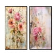 thumbnail image 2 of Designart "Wildflower Floral Rustic Bouquet in Bloom I" Rose Framed Wall Art Set Of 2 - Traditional Pink Framed Canvas Set For Living Room Decor, 2 of 6