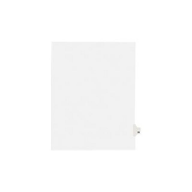 Avery Legal Dividers, Premium Individual Tab Titles, Letter Size, Side Tabs, 22, Pack of 25 (01022),White (AVE01022)