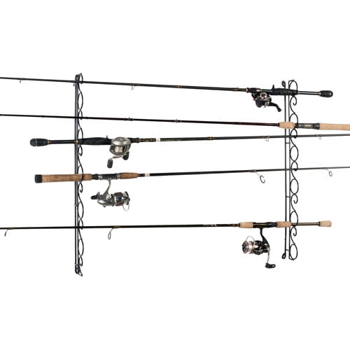 Hang on Walls Old Cedar Outfitters 3-in-1 Hanging Fishing Rod Storage Rack