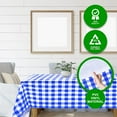 thumbnail image 3 of Sorfey Checkered Dining Table Cover Vinyl Table Cloth with Flannel, Blue 72" x 52", 3 of 6