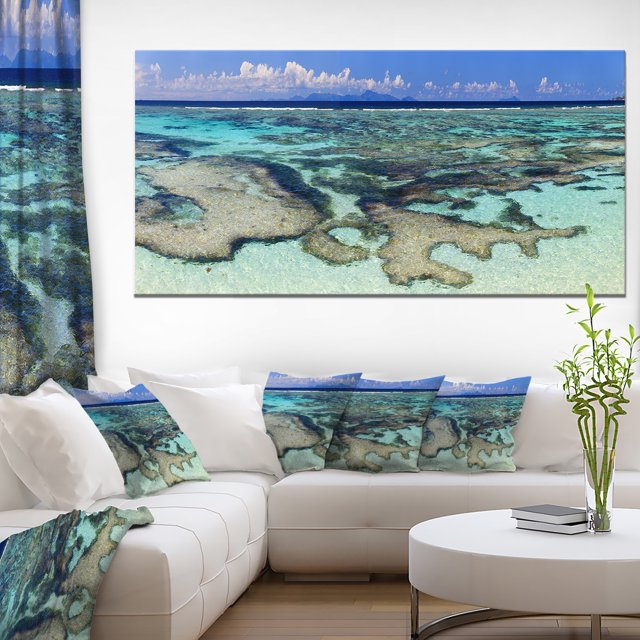Eaux Tropicales Turquoise - Œuvre d'Art Moderne sur Toile de Paysage Marin