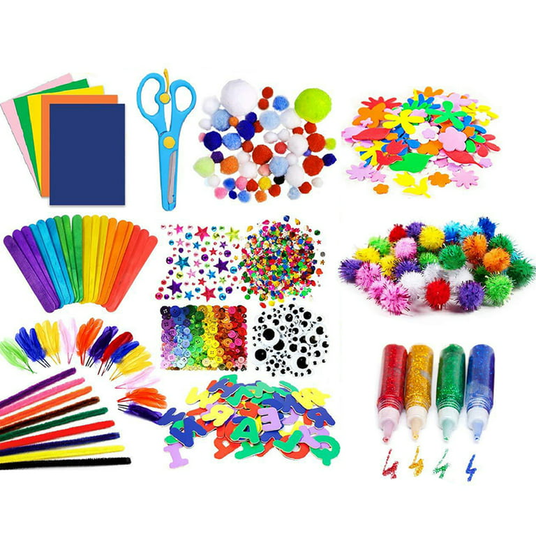 Arts and Crafts Supplies for Kids,Pcapzz DIY Art Craft,All in One DIY Set Craft Supply Kit for Kindergarten Home School Supplies, Size: 14pcs
