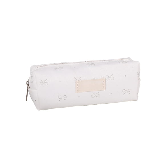 Hyknon Cute All Bow Pencil Case, Large Capacity Aesthetic Pencil Pouch with Zipper, Waterproof Stationery Makeup Bag Organizer, Classroom College Office Supplies